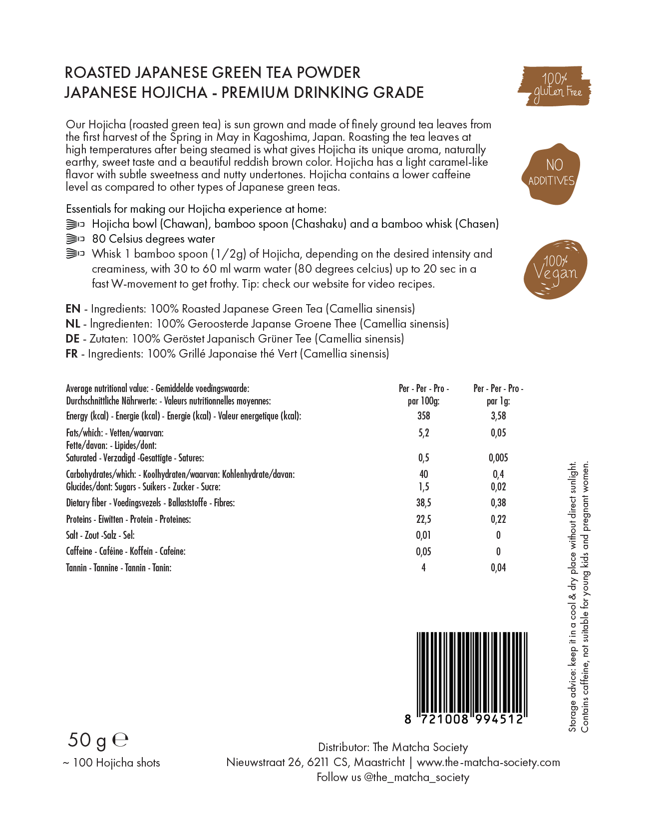 Japanese Hojicha- Premium drinking Grade - 50g
